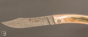 Couteau " le Thiers 11CM " par Cognet - Ivoire de mammouth et lame damas