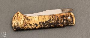 Couteau " piémontais " par David Margrita - Mbull Knives - Laiton plié et lame en XC75