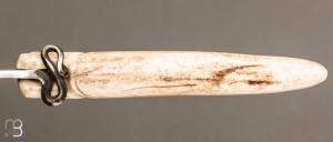 Couteau de poche Piémontais par Mickael Moing - Bois de cerf et 100c6