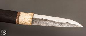  Couteau " puukko " custom Nordique  de Laurent Juhel - Boeuf musqué et chêne néolithique
