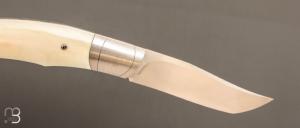    Couteau " Marcos Lock-back " pliant artisanal de Cyril Kalisz - Ivoire de phacochère et RWL-34