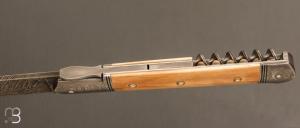    Couteau " Issoire 2 pièces " custom de Jérôme Bellon - Ivoire de mammouth et lame damas