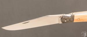  Couteau " Laguiole 13CM 3 pièces  " custom de Jérôme Bellon - Ivoire de mammouth / damas et RWL34