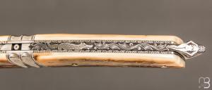   Couteau Thiers  " Le corps beau & le renard " à pompe arrière par Philippe Voissière