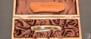   Couteau Thiers  " Le corps beau & le renard " à pompe arrière par Philippe Voissière