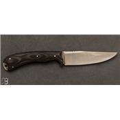 Couteau droit forgé Fennec micarta noir