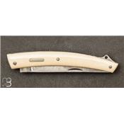  Couteau " Le Thiers 2 pièces " par Robert Beillonnet - Ivoire de mammouth et damas