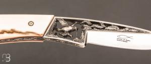 Coffret de 2 couteaux droits " Bécasses"  par Charles Roulin