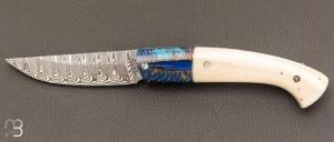    Couteau " 1515 collection Amrindien  " par Manu Laplace - Os de buffle et damas