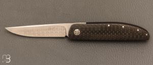    Couteau "450# " par Des Horn - Fibre de carbone et lame en Damasteel