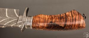  Couteau droit de collection  par Anthony Brochier - Tasmanian black wood et damas Torsadé plume