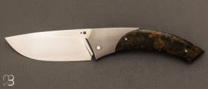   Couteau " Aurora " custom pliant par Mathis Poujol - WW2 Rag micarta et RWL-34