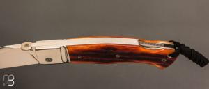   Couteau " BAD ASS " custom par Raphaël Durand - Os cerfé et lame en RWL34