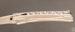   Couteau " Bamboo " custom par Koji Hara - Nacre et Cowry Y