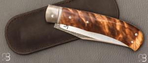  Couteau " Big Trapper " par Laurent Gaillard - Fourche de peuplier stabilisée et 90McV8