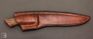 Couteau chasse type "Bowie" Noyer et lame forgée par Jean Paul SIRE