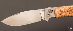 Couteau " Buffalo " par Éric Parmentier - Loupe de frêne et lame en RWL34