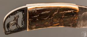 Couteau droit par Charles Roulin - Ivoire de mammouth et lame damas de Gérard Doursin