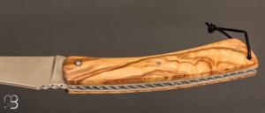 Couteau " Camembert " régional pliant en olivier - ressort spirale
