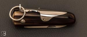  Couteau de poche Coup de Poing 7 cm Corne Blonde par J. Mongin