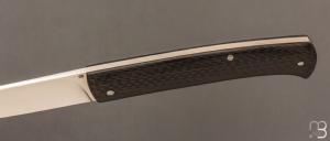  Couteau " Drop " slipjoint  custom par Raphaël Durand - Fibre de carbone et RWL-34