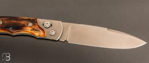    Couteau " Explorateur " custom par Éric Parmentier - Bois de cerf et lame en niolox