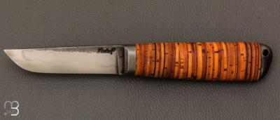 Couteau " F  " droit en écorce de Bouleau de Frédéric Maschio