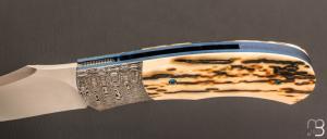  Couteau " Fenix L " custom pliant par Milan Mozolic - Ivoire de  mammouth