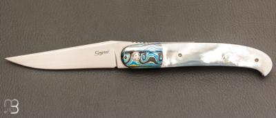  Couteau " Interprétation Laguiole " custom de Stéphane Sagric - Nacre et RWL34