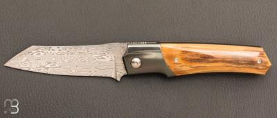   Couteau " Krypto  " de Rémi Lavialle - Lame de Feu - Mammouth et Damasteel