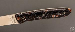 Couteau " L08 " de Perceval - Copeaux alu rouge stabilisés