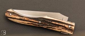   Couteau " Laguiole " custom par Nicolas Couderc - Bois de cerf et RWL34