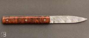  Couteau " Le Français " pliant par Perceval - lame damas et Thuya