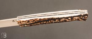   Couteau " Le Lombard " par Fontenille-Pataud - Bois de cerf et 14c28n