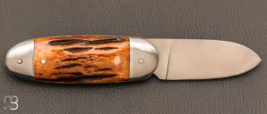   Couteau "  Le Manu " par La Bonne Trempe - Os cerfé et 14c28