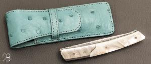   Couteau " Pièce unique " custom par Des Horn - Nacre et Damas