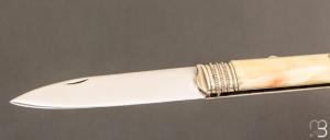   Couteau "Lock-Back" custom de Jean Baptiste Leveque - Ivoire de phacochère et lame en D2