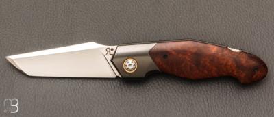   Couteau " Lock-Back " custom par Romain Lopez - Bois de fer et RWL-34