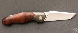   Couteau " Lock-Back " custom par Romain Lopez - Bois de fer et RWL-34