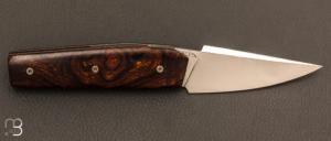 Couteau  "  Mastard " custom par Christophe Arbogast - Loupe de bois de fer d'Arizona et lame en RWL34