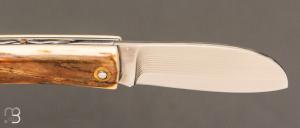    Couteau " Mini Promenade " par Erwan Pincemin - Ivoire de mammouth et lame damas VG10