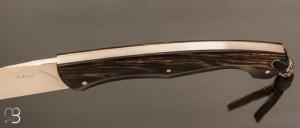    Couteau " Mustang " custom par Frédéric Augé - Ébène blanc et RWL34