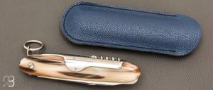 Couteau " Navette 3 pièces 13cm " par Mongin - Corne blonde