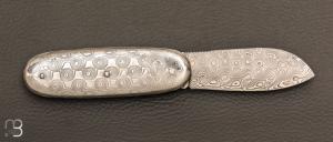   Couteau  " Navette " full damas de Robert Beillonnet