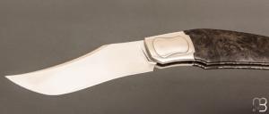   Couteau " Nuevo Western lock-back " de Cyril Kalisz - Loupe d'amboine et RWL34