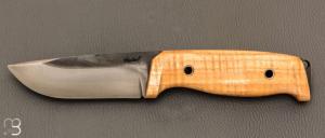 "L'Oliferne" fixed knife - Wavy ash and 80CrV2 by Frédéric Maschio