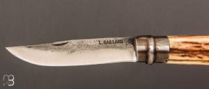 Couteau " Opinel N°09 " custom bois de cerf par Laurent Gaillard