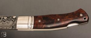  Couteau " Ork " custom lock-back par Raphaël Durand - Damas de Samuel Lurquin