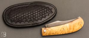   Couteau " Pilon "  custom de Anthony Brochier - Loupe de buis et lame San-Maï