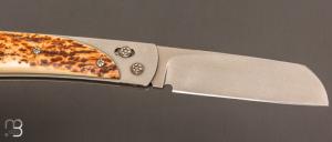   Couteau " Reflex S " custom par Éric Parmentier - Ivoire de Mammouth et lame en niolox